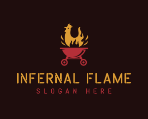 Flaming Chicken Grill logo design