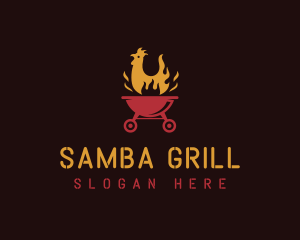 Flaming Chicken Grill logo design