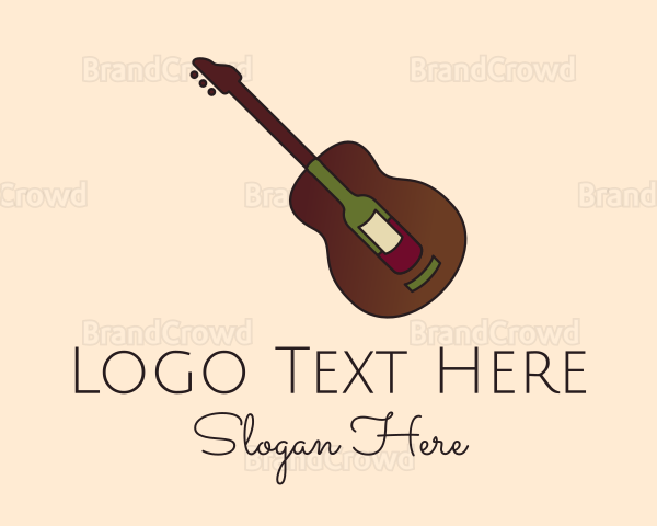 Guitar Liquor Bottle Logo