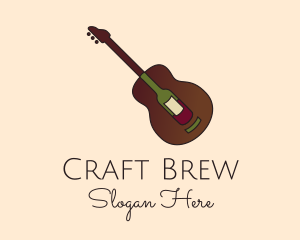 Microbrewery - Guitar Liquor Bottle logo design