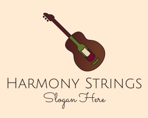 Strings - Guitar Liquor Bottle logo design