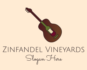 Guitar Liquor Bottle logo design