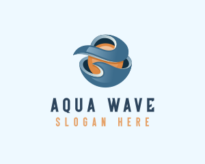 3D Wave Sphere logo design