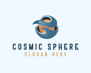 3D Wave Sphere logo design