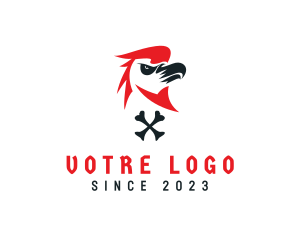 Streamer - Angry Eagle Bird logo design