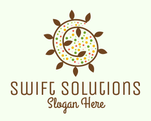 Natural Organic Swirl logo design