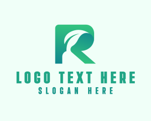 Letter R - Eco Leaf Letter R logo design