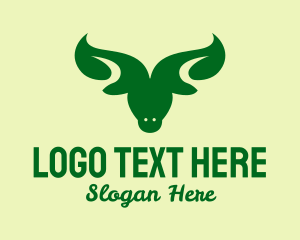 Bull - Organic Leaf Bull logo design