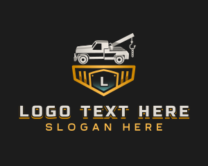 Towing - Pickup Truck Towing logo design