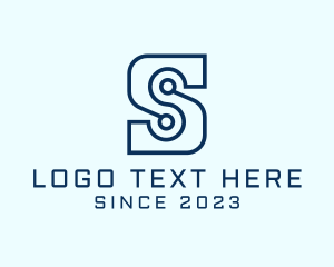 Web Security - Tech Circuit Letter S logo design