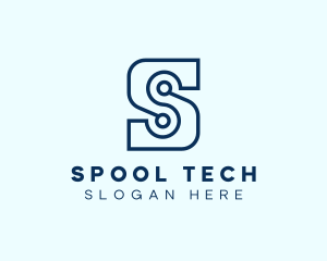 Tech Circuit Letter S logo design