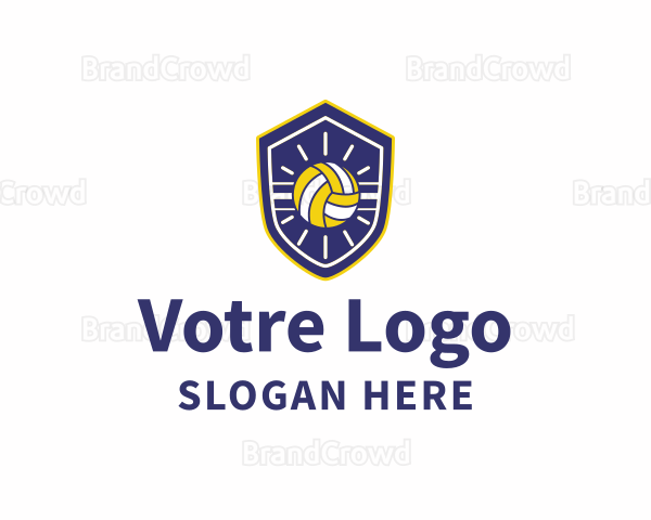 Volleyball Sports Shield Logo