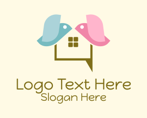 Messenger App - Bird House Chat logo design