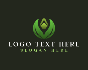 Massage - Leaf Eco Meditation logo design