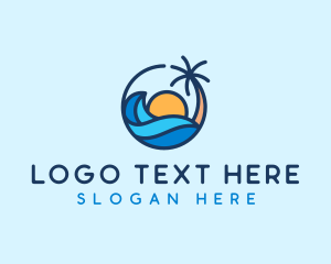 Vacation - Beach Water Wave logo design