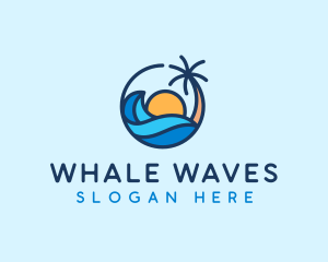 Beach Water Wave logo design