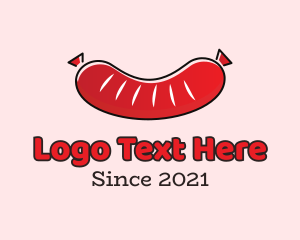Meat Shop - Red Meat Sausage logo design