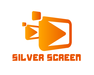 Movies - Gradient Play Box logo design