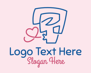 Online Dating - Human Heart Whistle logo design