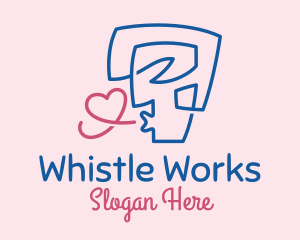 Whistle - Human Heart Whistle logo design