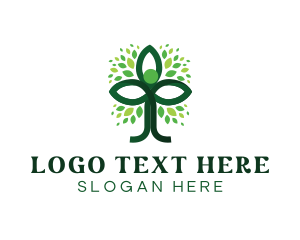 Plant - Eco Tree Person logo design