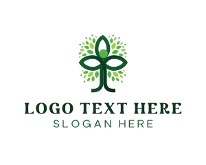 Green - Eco Tree Person logo design