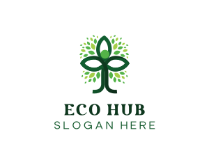 Eco Tree Person logo design