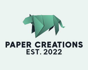 Papercraft - Tiger Paper Origami logo design