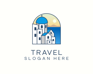 Santorini Travel Tour logo design