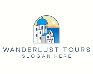 Santorini Travel Tour logo design