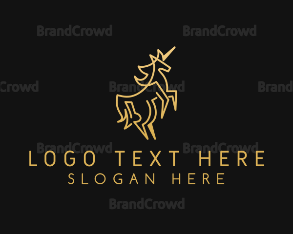 Golden Business Unicorn Logo