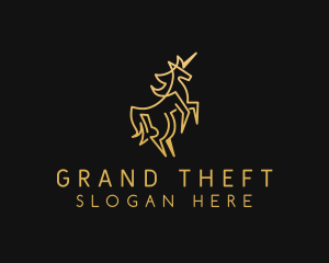 Golden Business Unicorn  Logo