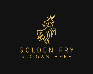 Golden Business Unicorn  logo design