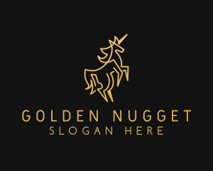 Golden Business Unicorn  logo design