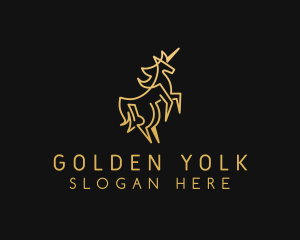 Golden Business Unicorn  logo design