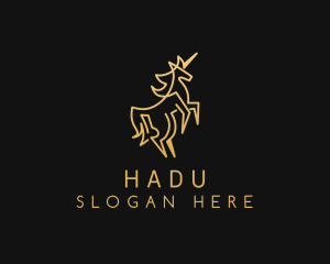 Expensive - Golden Business Unicorn logo design