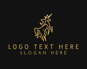 Exclusive - Golden Business Unicorn logo design