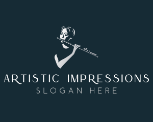 Flute Music Entertainment logo design