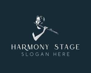 Recital - Flute Music Entertainment logo design