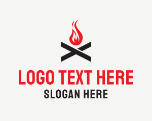Campfire - Flame Fire Letter X logo design