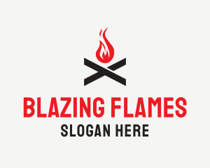 Bonfire - Flame Fire Letter X logo design