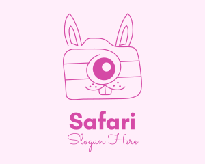 Vlog - Pink Bunny Camera logo design