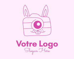 Girly - Pink Bunny Camera logo design