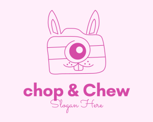 Veterinarian - Pink Bunny Camera logo design