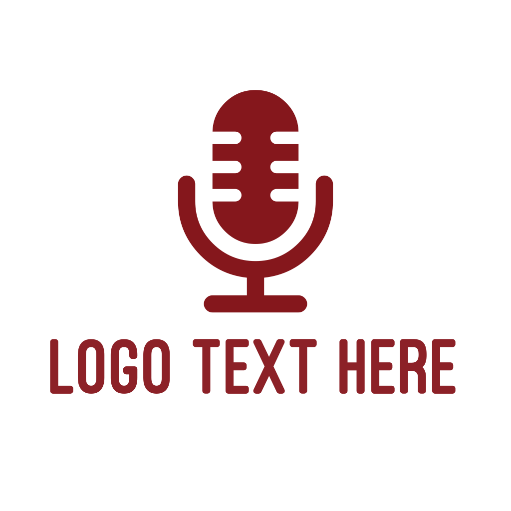 Red Podcast Microphone Logo BrandCrowd Logo Maker 