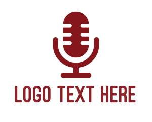 Talk Show - Red Podcast Microphone logo design