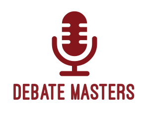 Debate - Red Podcast Microphone logo design