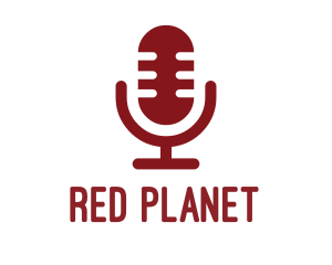 Red Podcast Microphone logo design