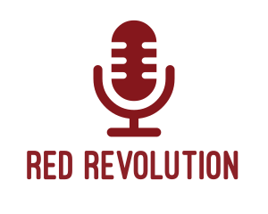 Red Podcast Microphone logo design