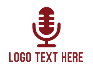 Podcast - Red Podcast Microphone logo design